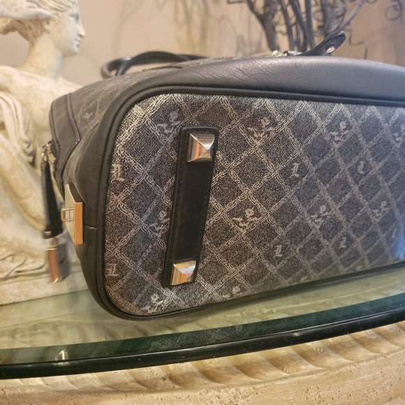 Gwen Stefani L.A.M.B. Kingston Montego Bowler Bag in Silver Gray Black .#343 - Picture 4 of 16